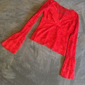 Red Lace Woman’s Guess Top.